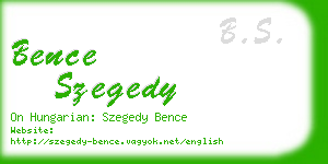 bence szegedy business card